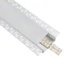 GLOBOSTAR® ALP-PLASTERIN GYPSO 70862-1M Χωνευτό Προφίλ Αλουμινίου Ειδικό για Γυψοσανίδα με Λευκό Γαλακτερό Πατητό Κάλυμμα για Ταινίες LED IP20 - Ασημί & Λευκό - Μ100 x Π8.8 x Υ2cm - Image 2