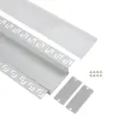 GLOBOSTAR® ALP-PLASTERIN GYPSO 70862-1M Χωνευτό Προφίλ Αλουμινίου Ειδικό για Γυψοσανίδα με Λευκό Γαλακτερό Πατητό Κάλυμμα για Ταινίες LED IP20 - Ασημί & Λευκό - Μ100 x Π8.8 x Υ2cm - Image 3