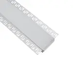 GLOBOSTAR® ALP-PLASTERIN GYPSO 70862-1M Χωνευτό Προφίλ Αλουμινίου Ειδικό για Γυψοσανίδα με Λευκό Γαλακτερό Πατητό Κάλυμμα για Ταινίες LED IP20 - Ασημί & Λευκό - Μ100 x Π8.8 x Υ2cm - Image 4
