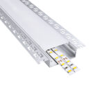 GloboStar® PLASTERBOARD-PROFILE 70862-3M Προφίλ Αλουμινίου - Βάση & Ψύκτρα Ταινίας LED με Λευκό Γαλακτερό Κάλυμμα - Χωνευτή Χρήση σε Γυψοσανίδα - Trimless - Πατητό Κάλυμμα - Ασημί - 3 Μέτρα - Πακέτο 5 Τεμαχίων - Μ300 x Π8.8 x Υ2cm - Image 2