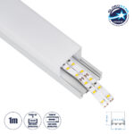 GloboStar® SURFACEPENDANT-PROFILE 70864-1M Προφίλ Αλουμινίου - Βάση & Ψύκτρα Ταινίας LED με Λευκό Γαλακτερό Κάλυμμα - Επιφανειακή & Κρεμαστή Χρήση - Πατητό Κάλυμμα - Ασημί - 1 Μέτρο - Μ100 x Π4.5 x Υ4.2cm