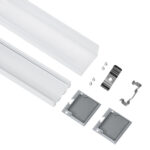 GloboStar® SURFACEPENDANT-PROFILE 70865-3M Προφίλ Αλουμινίου - Βάση & Ψύκτρα Ταινίας LED με Λευκό Γαλακτερό Κάλυμμα - Επιφανειακή & Κρεμαστή Χρήση - Πατητό Κάλυμμα - Λευκό - 3 Μέτρα - Μ300 x Π4.5 x Υ4.2cm - Image 3