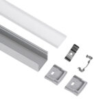 GLOBOSTAR® ALP-LINEAR LIGHTLINE 70867-1M Επιφανειακό Προφίλ Αλουμινίου με Λευκό Γαλακτερό Πατητό Κάλυμμα για Ταινίες LED IP20 - Ασημί & Λευκό - Μ100 x Π2.3 x Υ2cm - Image 3
