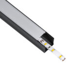 GLOBOSTAR® ALP-LINEAR LIGHTLINE 70869-3M Επιφανειακό Προφίλ Αλουμινίου με Λευκό Γαλακτερό Πατητό Κάλυμμα για Ταινίες LED IP20 - Μαύρο & Λευκό - Μ300 x Π2.3 x Υ2cm - Πακέτο 5 Τεμαχίων - Image 2