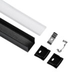 GLOBOSTAR® ALP-LINEAR LIGHTLINE 70869-3M Επιφανειακό Προφίλ Αλουμινίου με Λευκό Γαλακτερό Πατητό Κάλυμμα για Ταινίες LED IP20 - Μαύρο & Λευκό - Μ300 x Π2.3 x Υ2cm - Πακέτο 5 Τεμαχίων - Image 3