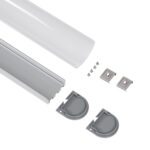 GloboStar® SURFACEPENDANT-PROFILE 70870-1M Προφίλ Αλουμινίου - Βάση & Ψύκτρα Ταινίας LED με Λευκό Γαλακτερό Κάλυμμα - Επιφανειακή & Κρεμαστή Χρήση - Πατητό Κάλυμμα - Ασημί - 1 Μέτρα - Μ100 x Π4.5 x Υ4.2cm - Image 3