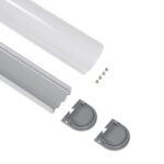 GloboStar® SURFACEPENDANT-PROFILE 70870-3M Προφίλ Αλουμινίου - Βάση & Ψύκτρα Ταινίας LED με Λευκό Γαλακτερό Κάλυμμα - Επιφανειακή & Κρεμαστή Χρήση - Πατητό Κάλυμμα - Ασημί - 3 Μέτρα - Μ300 x Π4.5 x Υ4.2cm - Image 3