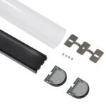 GloboStar® SURFACEPENDANT-PROFILE 70872-3M Προφίλ Αλουμινίου - Βάση & Ψύκτρα Ταινίας LED με Λευκό Γαλακτερό Κάλυμμα - Επιφανειακή & Κρεμαστή Χρήση - Πατητό Κάλυμμα - Μαύρο - 3 Μέτρα - Μ300 x Π4.5 x Υ4.2cm - Image 3