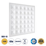 GLOBOSTAR® ZEUS 60970 Χωνευτό Panel Οροφής 60x60 με Anti Glare Reflector LED 48W 6960lm 120° CRI≥85Ra UGR<19 AC 220-240V IP20 Θερμό Λευκό 2700K - Lumileds SMD Chip & TÜV SÜD Driver - Λευκό Γαλακτερό - Μ60 x Π60 x Υ3.3cm / Q56 x 56cm - 5 Χρόνια Εγγύηση - Image 2