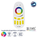 GloboStar® 71409 FUT096 Mi-Light Ασύρματο Χειριστήριο Αφής RF 2.4Ghz 4 Group για όλα τα RGBW Mi-BOXER Controller DC 3V 2 x AAA - IP20 Λευκό Μ12 x Π5.4 x Υ2cm - 5 Years Warranty