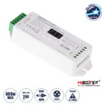 GLOBOSTAR® MiBOXER-D1-CX 71424 DC DMX Master Dimmer / Controller / Decoder Υψηλής Ταχύτητας με 1 x 20A 480W Κανάλι DC 12-24V 20A 480W Max IP20 - DMX512 & RDM - Μ13 x Π5 x Υ2.5cm - 5 Χρόνια Εγγύηση