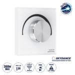 GloboStar® 71454 S1-K SKYDANCE AC Smart RF 2.4Ghz & Ροοστάτη - Push ON/OFF Triac Dimming AC100-240V σε AC100-240V 1 x 1.5A 360W - Max 1.5A 360W - IP20 - Λευκό Σώμα - Μ8.5 x Π8.5 x Υ5cm - 5 Years Warranty