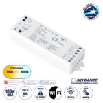 GLOBOSTAR® SKYDANCE-WT1 71468 DC WiFi & RF 2.4Ghz & Push Dimmer / Controller με 2 x 5A 90W Κανάλια DC 12-36V 10A 180W Max IP20 - WiFI & RF 2.4Ghz & Push Dimming - Μ11.5 x Π3.5 x Υ2cm - 5 Χρόνια Εγγύηση