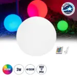 GLOBOSTAR® GARDENGLOW 71473 Μοντέρνο Φωτιστικό Κήπου Μπάλα με IR Ασύρματο Χειριστήριο LED 3W 240lm 360° DC 5V με USB-C με Επαναφορτιζόμενη Μπαταρία Li-ion 3.7V 2x18650 1400mAh Αδιάβροχο IP54 Πολύχρωμο RGBW Dimmable - Sanan SMD Chip - Γαλακτερό Λευκό - Μ15 x Π15 x Υ15cm - 2 Χρόνια Εγγύηση