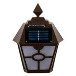 GloboStar® 71493 Αυτόνομο Ηλιακό Φωτιστικό Τοίχου Καφέ LED SMD 1W 40lm με Ενσωματωμένη Μπαταρία 600mAh - Φωτοβολταϊκό Πάνελ με Αισθητήρα Ημέρας-Νύχτας IP65 Ψυχρό Λευκό 6000K - Image 3