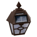GloboStar® 71493 Αυτόνομο Ηλιακό Φωτιστικό Τοίχου Καφέ LED SMD 1W 40lm με Ενσωματωμένη Μπαταρία 600mAh - Φωτοβολταϊκό Πάνελ με Αισθητήρα Ημέρας-Νύχτας IP65 Ψυχρό Λευκό 6000K - Image 5