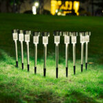 GloboStar® 71521-10 ΣΕΤ 10 Τεμαχίων Αυτόνομα Ηλιακά Φωτιστικά LED SMD 1W 40lm με Ενσωματωμένη Μπαταρία 600mAh - Φωτοβολταϊκό Πάνελ με Αισθητήρα Ημέρας-Νύχτας Αδιάβροχο IP65 Φανάρι Κήπου Στρογγυλό Θερμό Λευκό 2700K - Image 4