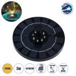 GLOBOSTAR® FOUNTAIN 71531 Διακοσμητικό Συντριβάνι LED 3W 120lm 120° DC 5V με Φωτοβολταϊκό Panel 5V 0.2W & Επαναφορτιζόμενη Μπαταρία Li-ion 3.2V 1500mAh Αδιάβροχο IP68 Θερμό Λευκό 2700K - Sanan Diode Chip - Μαύρο - 4 Μπέκ Ψεκασμού - Μ18 x Π18 x Υ8cm - 1 Χρόνο Εγγύηση
