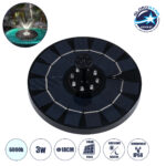 GLOBOSTAR® FOUNTAIN 71532 Διακοσμητικό Συντριβάνι LED 3W 150lm 120° DC 5V με Φωτοβολταϊκό Panel 5V 0.2W & Επαναφορτιζόμενη Μπαταρία Li-ion 3.2V 1500mAh Αδιάβροχο IP68 Ψυχρό Λευκό 6000K - Sanan Diode Chip - Μαύρο - 4 Μπέκ Ψεκασμού - Μ18 x Π18 x Υ8cm - 1 Χρόνο Εγγύηση