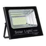 GLOBOSTAR® HERMES 71557 Προβολέας με IR Ασύρματο Χειριστήριο LED 100W 5000lm 120° DC 5V με Φωτοβολταϊκό Panel 5V 20W & Επαναφορτιζόμενη Μπαταρία Li-ion 3.2V 15000mAh Αδιάβροχο IP66 Ψυχρό Λευκό 6000K Dimmable - Sanan SMD Chip - Μαύρο - Μ31.5 x Π26.2 x Υ7.5cm - 2 Χρόνια Εγγύηση - Image 3