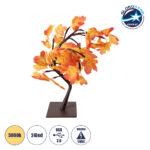 GLOBOSTAR® TREEDECO 71586 Μοντέρνο Επιτραπέζιο Φωτιστικό Πορτατίφ LED 2W 100lm 200° DC 5V με USB 2.0 IP20 Θερμό Λευκό 2700K - Πορτοκαλί & Καφέ - Μ30 x Π30 x Υ41cm - 2 Χρόνια Εγγύηση