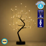GloboStar® 71589 Επιτραπέζιο Φωτιστικό Πορτατίφ LED 3W 300lm 360° με Μπαταρίες (Δεν Περιλαμβάνονται) IP20 Θερμό Λευκό 3000K Μαύρο Πλαστικό - Μ40 x Π40 x Υ50cm - 2 Xρόνια Εγγύηση