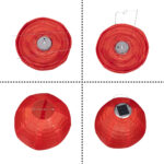 GloboStar® 71592 Αυτόνομο Ηλιακό Φωτιστικό Υφασμάτινη Κόκκινη Μπάλα Φ30cm LED SMD 1W 100lm με Ενσωματωμένη Μπαταρία 1200mAh - Φωτοβολταϊκό Πάνελ με Αισθητήρα Ημέρας-Νύχτας Αδιάβροχο IP65 Ψυχρό Λευκό 6000K - Image 3