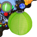 GloboStar® 71593 Αυτόνομο Ηλιακό Φωτιστικό Υφασμάτινη Πράσινη Μπάλα Φ30cm LED SMD 1W 100lm με Ενσωματωμένη Μπαταρία 1200mAh - Φωτοβολταϊκό Πάνελ με Αισθητήρα Ημέρας-Νύχτας Αδιάβροχο IP65 Ψυχρό Λευκό 6000K - Image 2