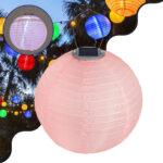 GloboStar® 71595 Αυτόνομο Ηλιακό Φωτιστικό Υφασμάτινη Ροζ Μπάλα Φ30cm LED SMD 1W 100lm με Ενσωματωμένη Μπαταρία 1200mAh - Φωτοβολταϊκό Πάνελ με Αισθητήρα Ημέρας-Νύχτας Αδιάβροχο IP65 Ψυχρό Λευκό 6000K - Image 2