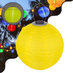 GloboStar® 71599 Αυτόνομο Ηλιακό Φωτιστικό Υφασμάτινη Κίτρινη Μπάλα Φ30cm LED SMD 1W 100lm με Ενσωματωμένη Μπαταρία 1200mAh - Φωτοβολταϊκό Πάνελ με Αισθητήρα Ημέρας-Νύχτας Αδιάβροχο IP65 Ψυχρό Λευκό 6000K - Image 2