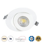 GLOBOSTAR® LEXIS JOINT 60990 Χωνευτό Κινούμενο Downlight Σποτ LED 7W 680lm 45° AC 220-240V Αδιάβροχο IP44 Φυσικό Λευκό 4500K - Bridgelux SMD Chip & TÜV SÜD Driver - Λευκό Ματ - Μ12 x Π12 x Υ3.1cm / Q9cm - 5 Χρόνια Εγγύηση - Image 2