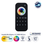GloboStar® 73009 RT5 SKYDANCE Ασύρματο Χειριστήριο Αφής RF 2.4Ghz 1 Group για όλα τα RGBW+WW SKYDANCE Controller  DC 3V 2 x AAA - IP20 Μαύρο Μ5.3 x Π1.75 x Υ12.2cm - 5 Years Warranty