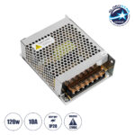 GLOBOSTAR® LUMIVOLT 73034 Τροφοδοτικό/Μετασχηματιστής PELV 120W 10A DC 12V IP20 - AC 220-240V σε DC 12V / Ρυθμιζόμενo από DC 10.8V έως DC 13.2V - Μ13 x Π10 x Υ4cm - 3 Χρόνια Εγγύηση