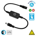 GLOBOSTAR® DIMMERANO 73304 Διακόπτης Αφής On/Off & Push Dimming με 1 x 5A 120W Κανάλι DC 12-24V 5A 120W Max IP20 - Μαύρο - Μ25 x Π2.3 x Υ1.1cm - 2 Χρόνια Εγγύηση