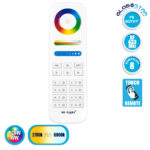 GloboStar® 73426 FUT089 Mi-Light Ασύρματο Χειριστήριο Αφής RF 2.4Ghz 8 Group για όλα τα RGBW+WW Mi-BOXER Controller DC 3V 2 x AAA - IP20 Λευκό - Μ15.6 x Π5.4 x Υ2.5cm - 5 Years Warranty
