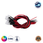 GloboStar® DIODE-LED 73738 Χαμηλής Ισχύος Δίοδος LED 0.3W DC 12V - Φ0.5 x Υ1cm - Πολύχρωμο RGB - Dimmable - Συσκευασία 10 Τεμαχίων - 2 Χρόνια Εγγύηση