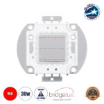 GloboStar® 73767 Υψηλής Ισχύος LED COB BRIDGELUX 30W 1500lm DC 20-24V - Μ5.5 x Π5.2 x Υ0.4cm - Κόκκινο - 2 Χρόνια Εγγύηση