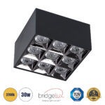 GLOBOSTAR® LUMINAR 60337 Downlight Σποτ LED 30W 4050lm 36° AC 220-240V IP20 Θερμό Λευκό 2700K - Osram SMD Chip & TÜV SÜD Driver - Μαύρο Ματ - Μ12 x Π12 x Υ6.6cm - 5 Χρόνια Εγγύηση - Image 2