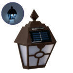 GloboStar® 71493 Αυτόνομο Ηλιακό Φωτιστικό Τοίχου Καφέ LED SMD 1W 40lm με Ενσωματωμένη Μπαταρία 600mAh - Φωτοβολταϊκό Πάνελ με Αισθητήρα Ημέρας-Νύχτας IP65 Ψυχρό Λευκό 6000K - Image 2
