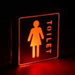 GloboStar® SENSATI 75655 Φωτιστικό Τοίχου Ένδειξης TOILET WOMAN LED 1W AC 220-240V IP20 - Σώμα Αλουμινίου - Μ11 x Π11 x Υ3cm - Κόκκινο - Image 5