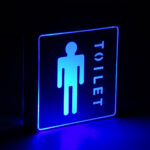 GloboStar® SENSATI 75654 Φωτιστικό Τοίχου Ένδειξης TOILET MAN LED 1W AC 220-240V IP20 - Σώμα Αλουμινίου - Μ11 x Π11 x Υ3cm - Μπλε - Image 5