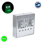 GloboStar® SENSATI 75658 Φωτιστικό Τοίχου Ένδειξης WELCOME 5 STARS LED 1W AC 220-240V IP20 - Σώμα Αλουμινίου - Μ11 x Π11 x Υ3cm - Πράσινο