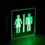 GloboStar® SENSATI 75656 Φωτιστικό Τοίχου Ένδειξης WC MAN & WOMAN LED 1W AC 220-240V IP20 - Σώμα Αλουμινίου - Μ11 x Π11 x Υ3cm - Πράσινο - Image 5