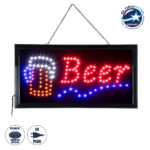 GloboStar® 75688 Φωτιστικό Ταμπέλα Φωτεινή Επιγραφή LED Σήμανσης BEER 3W AC 230V με Διακόπτη On/Off Κόκκινο - Μπλε - Πορτοκαλί