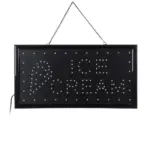 GloboStar® 75691 Φωτιστικό Ταμπέλα LED Ορθογώνια Σήμανσης ICE CREAM με Πρίζα AC 230V Μ48 x Π25 x Υ2cm - Image 3