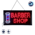 GLOBOSTAR® SIGN 75693 Διακοσμητικό Φωτιστικό Τοίχου Ένδειξης / Σήμανσης "BARBER SHOP" LED 5W 150lm 120° AC 220-240V IP20 Πολύχρωμο - Μαύρο - Μ48 x Π25 x Υ2cm - 2 Χρόνια Εγγύηση
