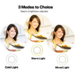 GloboStar® 75808 Professional Digital Ring Light Φ9cm LED SMD 10W 1000lm 180° DC 5V με Καλώδιο Τροφοδοσίας USB - Ενσωματωμένο Χειριστήριο Εναλλαγής Χρωμάτων & 1 Βάση Τηλεφώνου - CCT Θερμό Λευκό 3000K - Φυσικό Λευκό 4500K - Ψυχρό Λευκό 6000K Dimmable Λευκό - Image 6