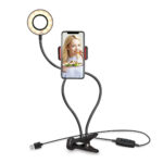 GloboStar® 75809 Professional Digital Ring Light Φ9cm LED SMD 10W 1000lm 180° DC 5V με Καλώδιο Τροφοδοσίας USB - Ενσωματωμένο Χειριστήριο Εναλλαγής Χρωμάτων & 1 Βάση Τηλεφώνου - CCT Θερμό Λευκό 3000K - Φυσικό Λευκό 4500K - Ψυχρό Λευκό 6000K Dimmable Μαύρο - Image 3