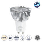 GLOBOSTAR® TRIBOO 76041 Σποτ GU10 MR16 LED 3W 280lm 45° AC 220-240V IP20 Φυσικό Λευκό 4500K Dimmable - Μ5 x Π5 x Υ5.5cm - 3 Χρόνια Εγγύηση