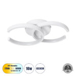 GLOBOSTAR® EVA 61068 Μοντέρνο Φωτιστικό Οροφής LED 16W 1920lm 300° AC 220-240V IP20 Ρυθμιζόμενο Λευκό CCT με On/Off 2700K/4500K/6000K - Lumileds SMD Chip - Λευκό Ματ - Μ33 x Π21 x Υ7cm - 3 Χρόνια Εγγύηση - Image 2